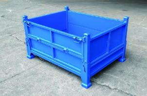 Metal Steel Bin with Horseshoe Cutout